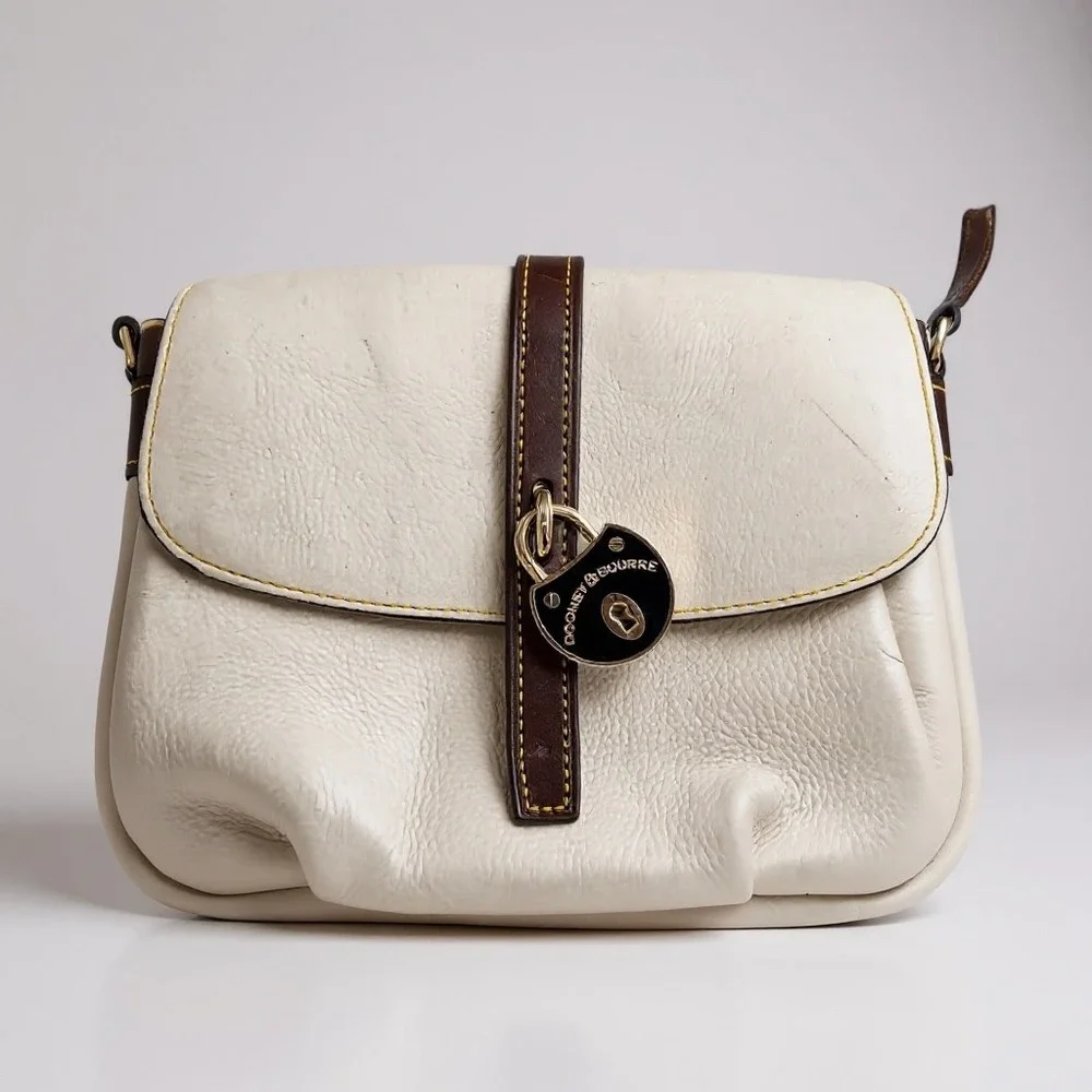 Dooney Bourke Cream Pebble Leather Lock Crossbody Bag - Picture 16 of 16